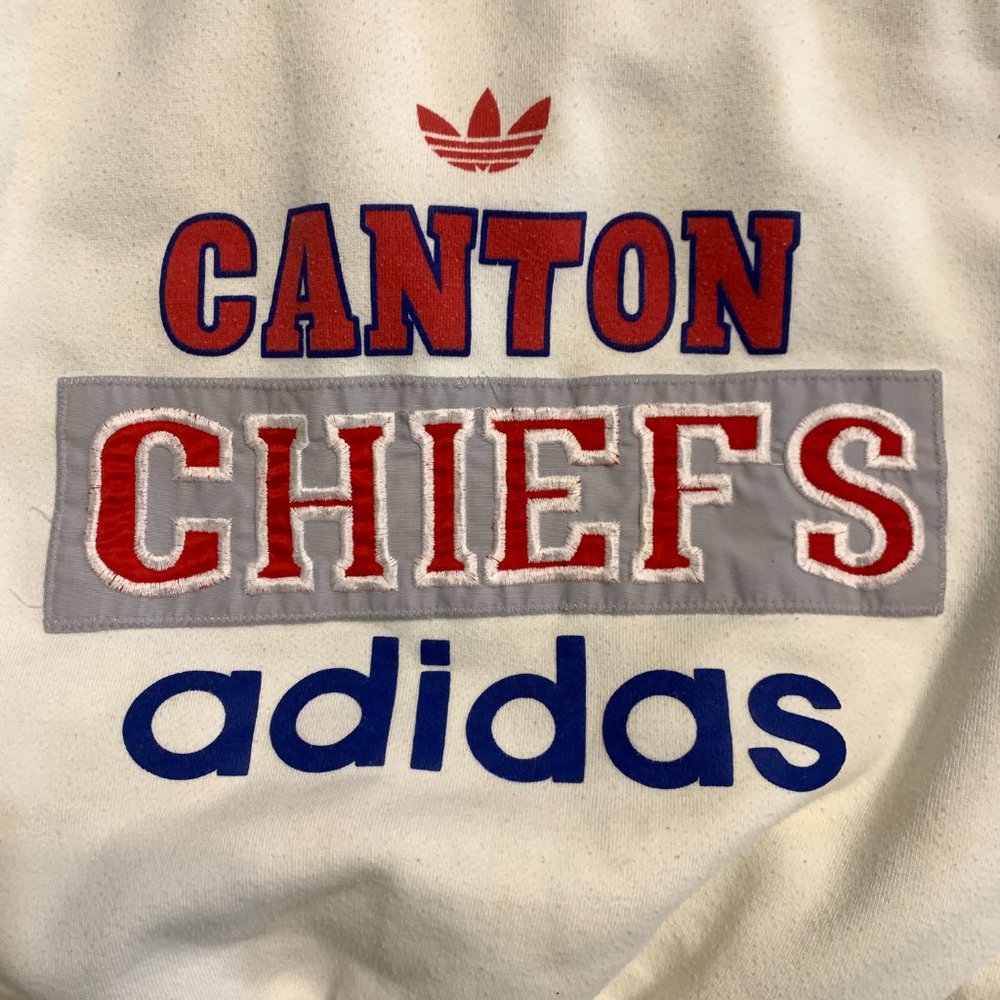 Vintage 80s Adidas Canton Chiefs Embroidered Football Sweatshirt Sz. L - Picture 10 of 16